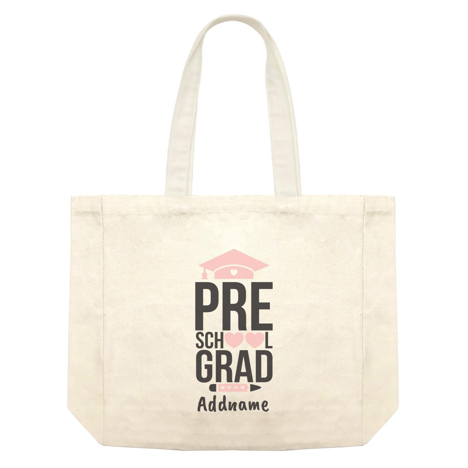 Graduation Series Pre-School Grad Pink Hearts Shopping Bag