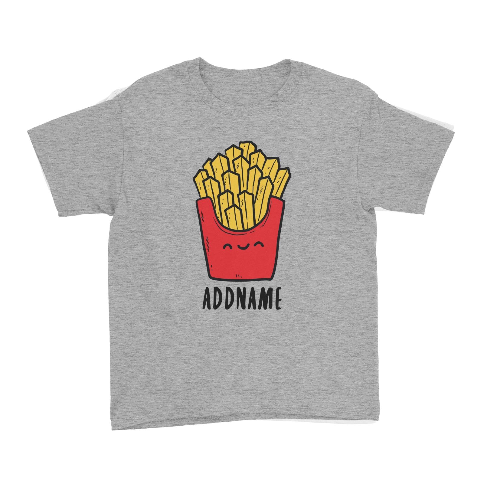 Fast Food Fries Addname Kid's T-Shirt  Matching Family Comic Cartoon Personalizable Designs