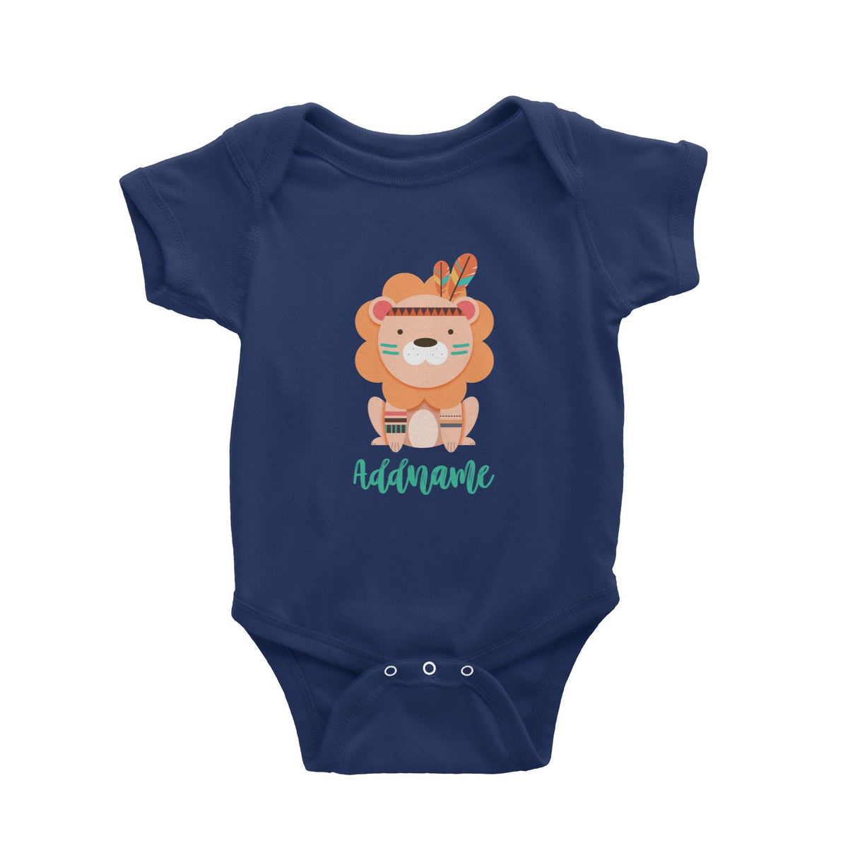 Animal Tribal Lion Addname Baby Romper