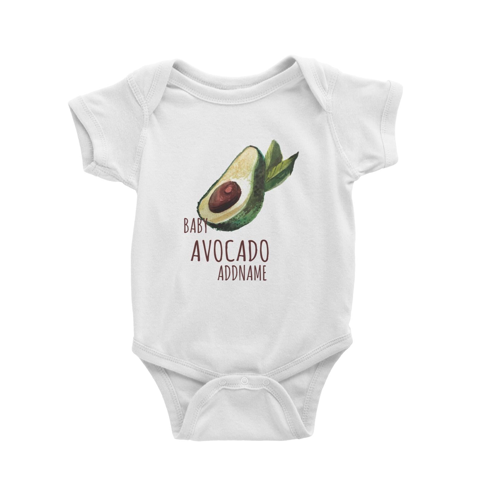 Baby Avocado White Baby Romper