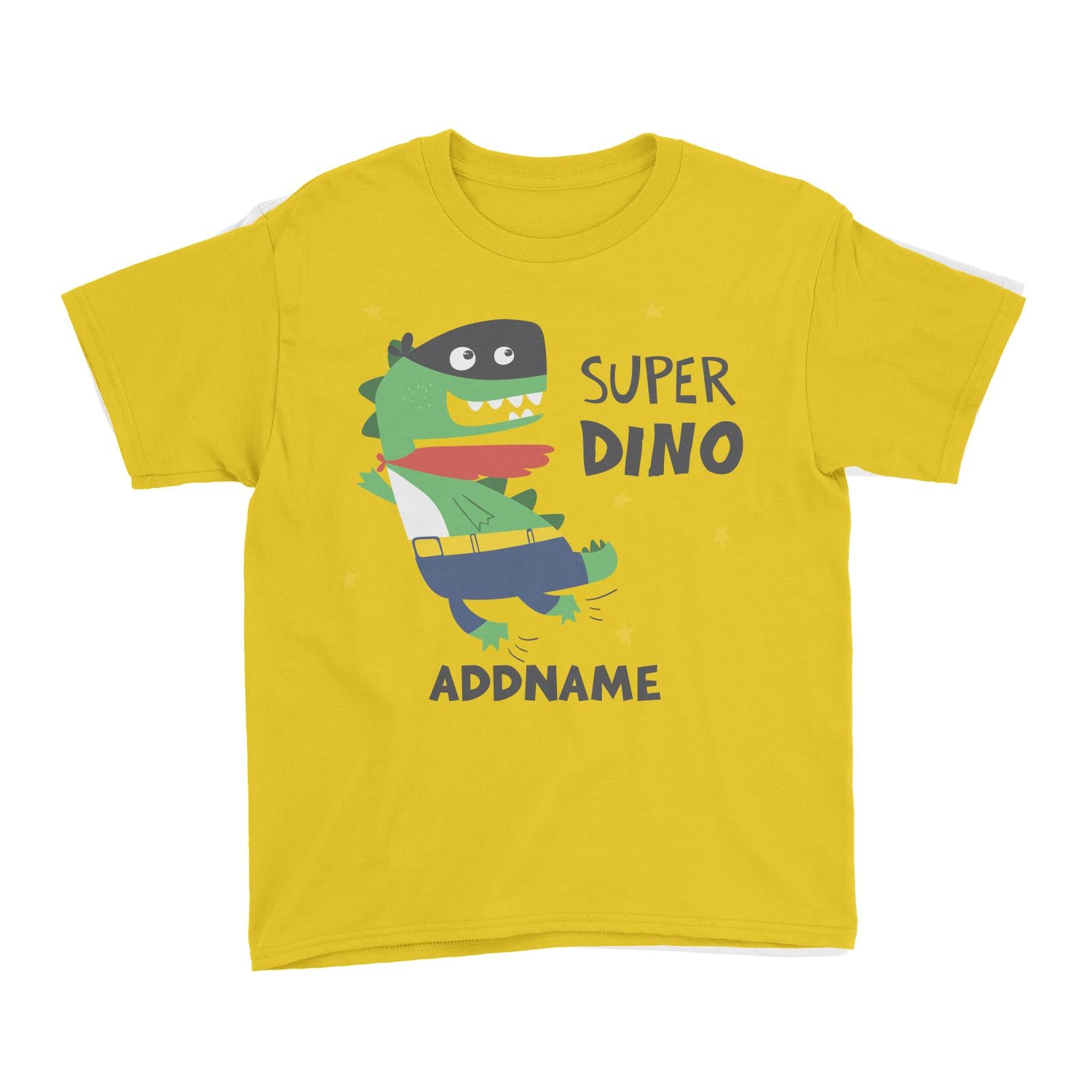 Super Dinosaur with Mask and Cape Addname Kid's T-Shirt