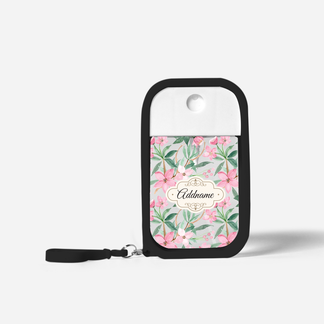 Laura Series Refillable Hand Sanitizer with Personalisation - Blossom Black