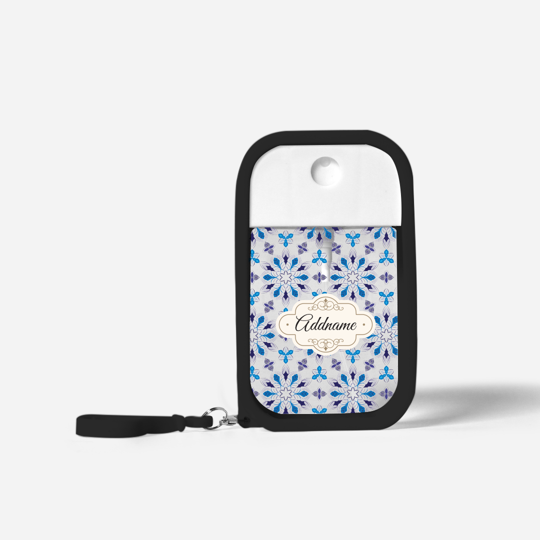 Moroccan Series Refillable Hand Sanitizer with Personalisation - Arabesque Frost Black