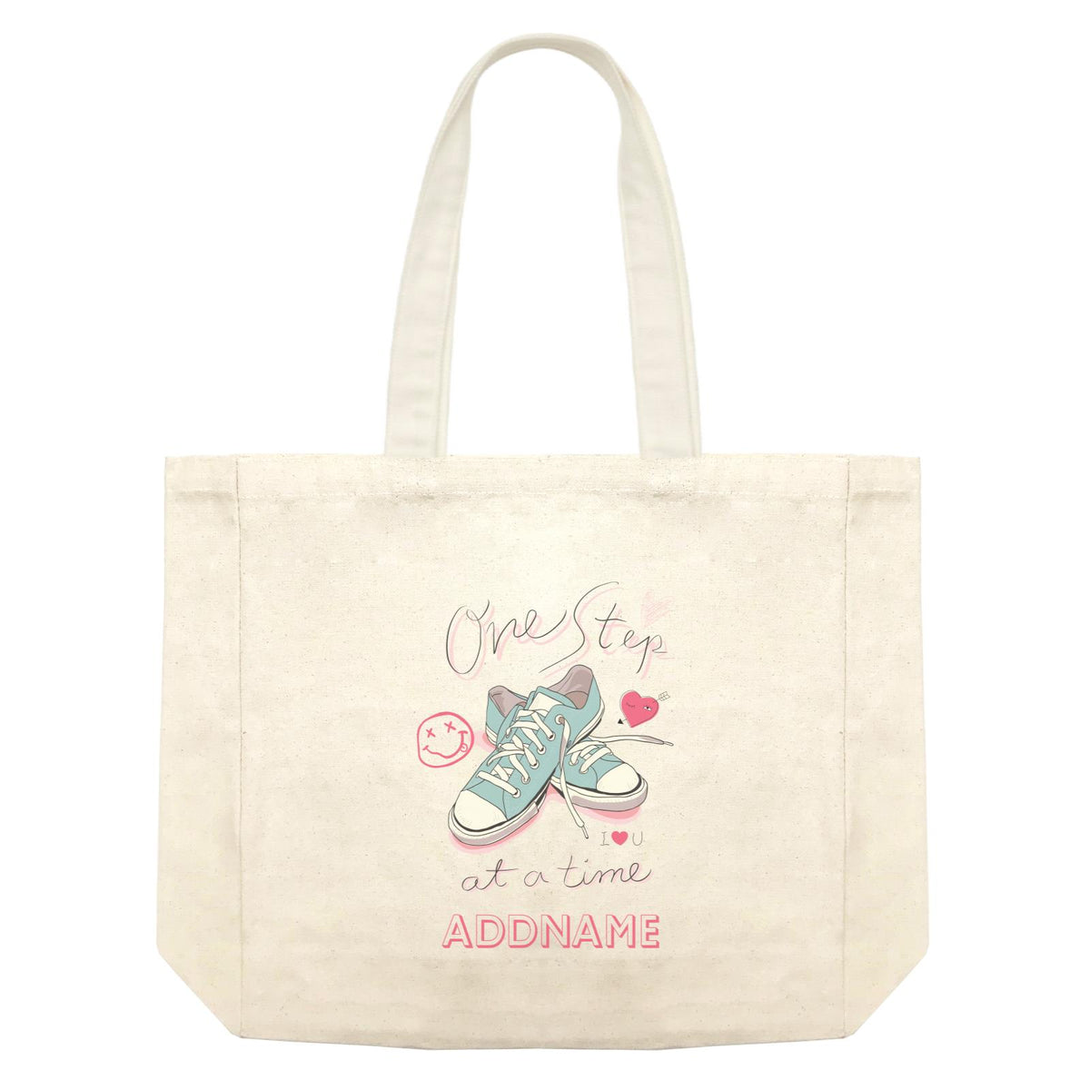 Chic Sneakers One Step At a Time With Addname Shopping Bag