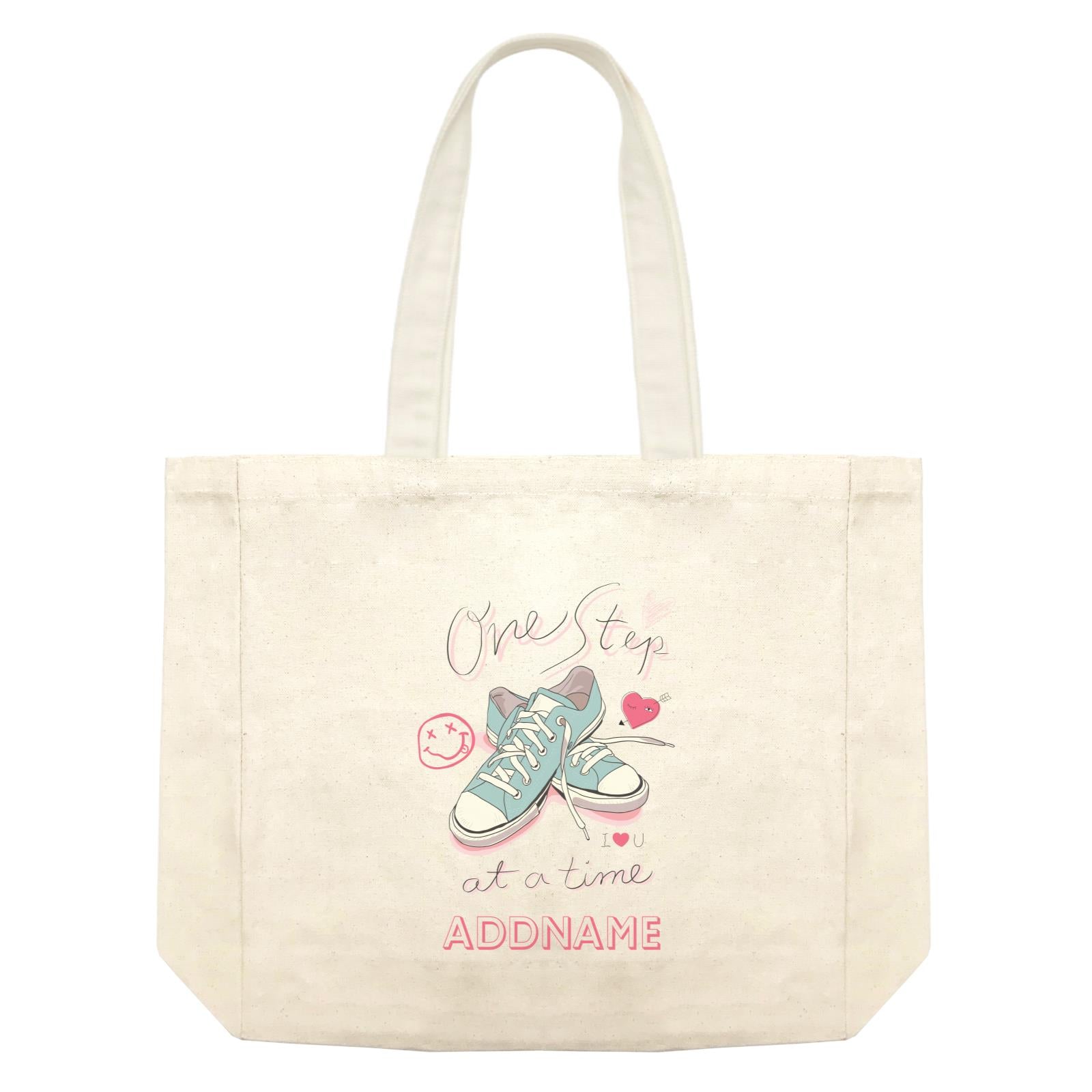 Chic Sneakers One Step At a Time With Addname Shopping Bag