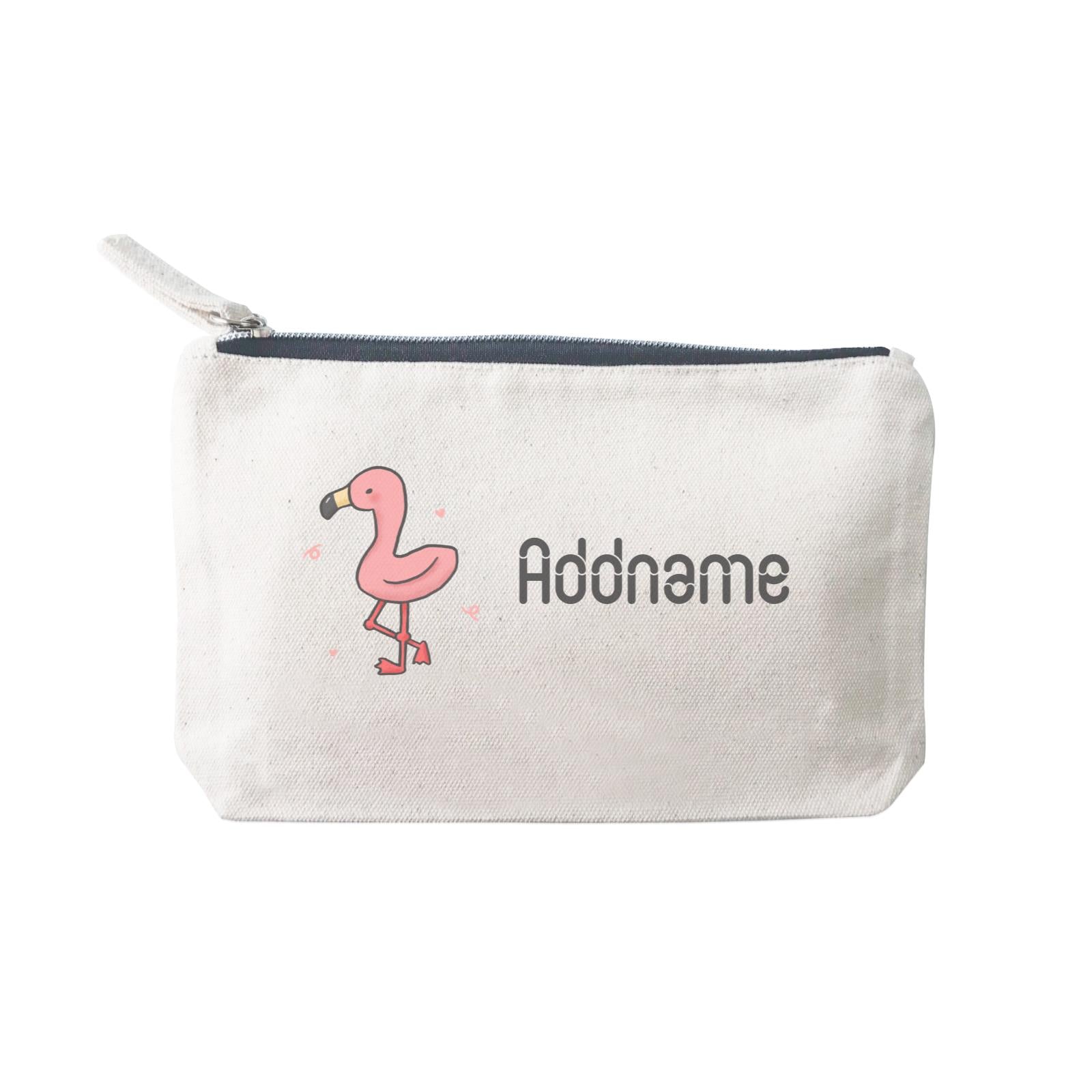 Cute Hand Drawn Style Flamingo Addname SP Stationery Pouch 2