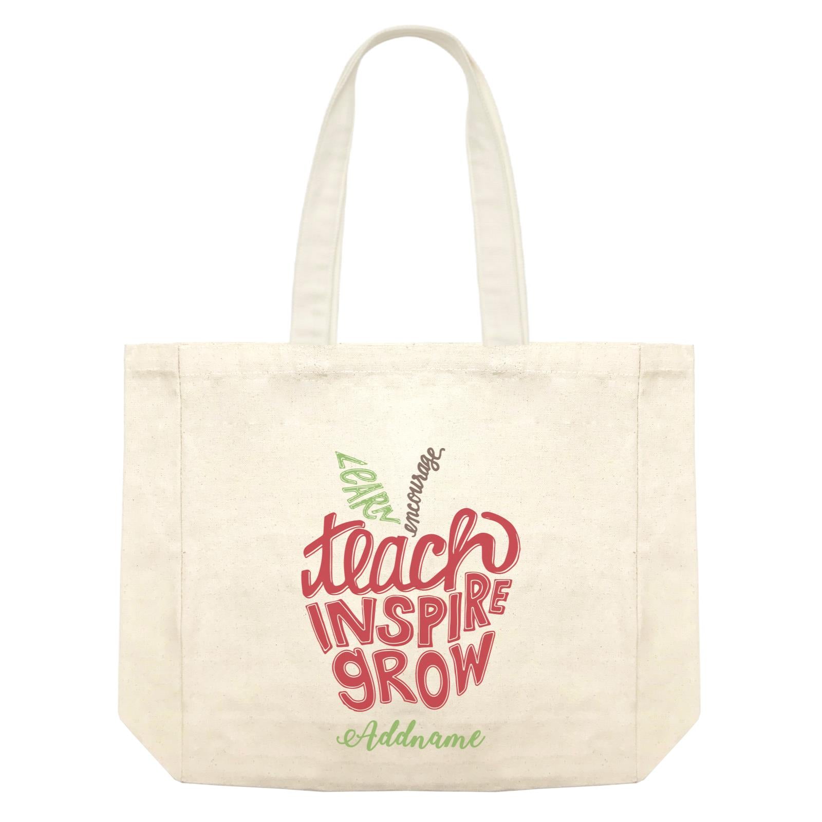 Teacher Apple Learn Encourage Teacher Inspire Grow Addname Shopping Bag