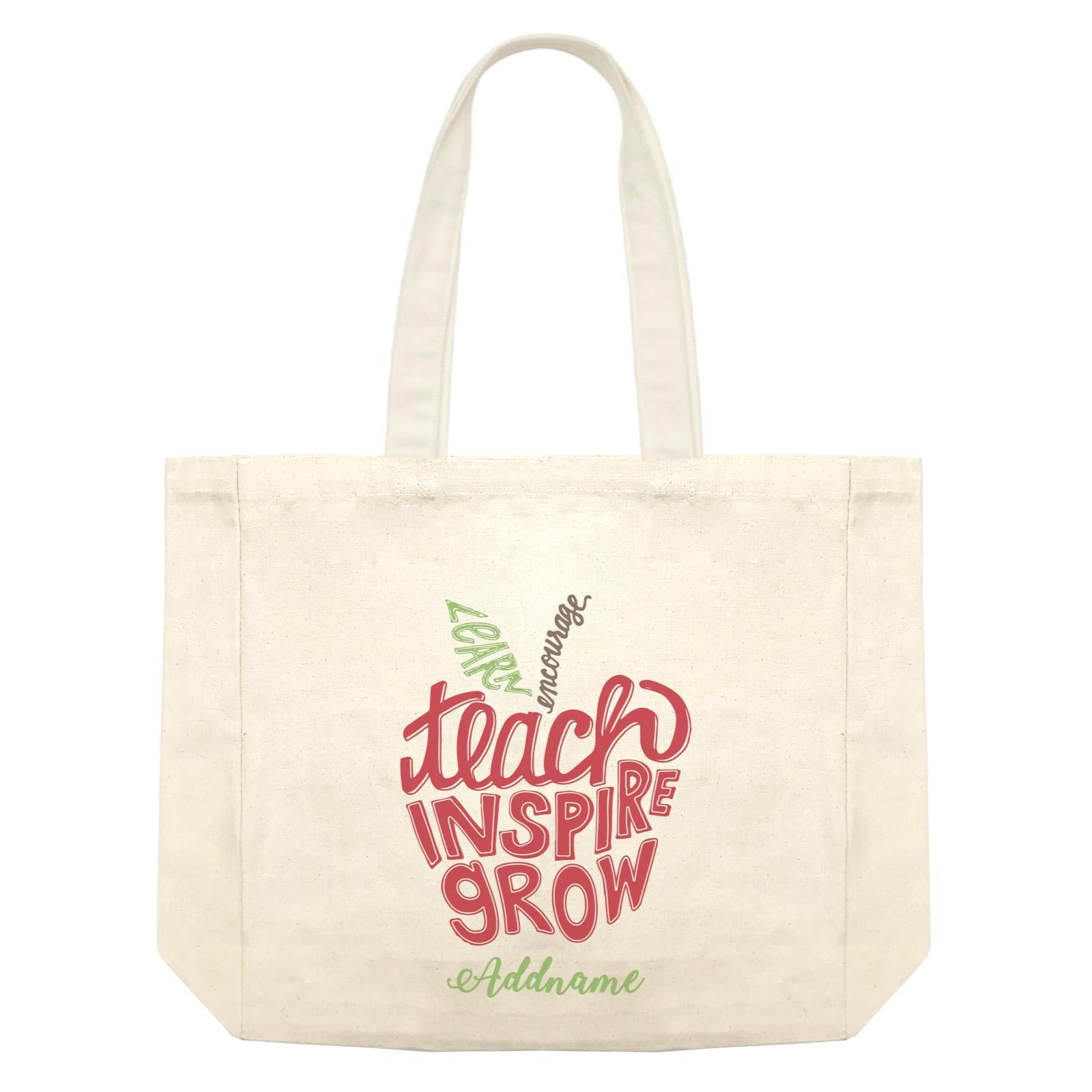 Teacher Apple Learn Encourage Teacher Inspire Grow Addname Shopping Bag