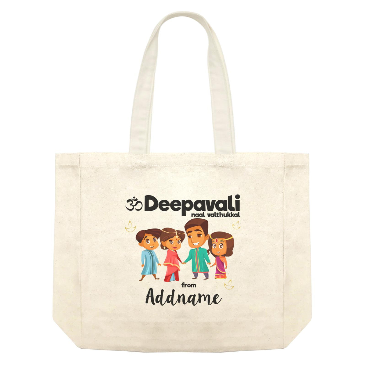 Cute Family Of Four OM Deepavali From Addname Shopping Bag