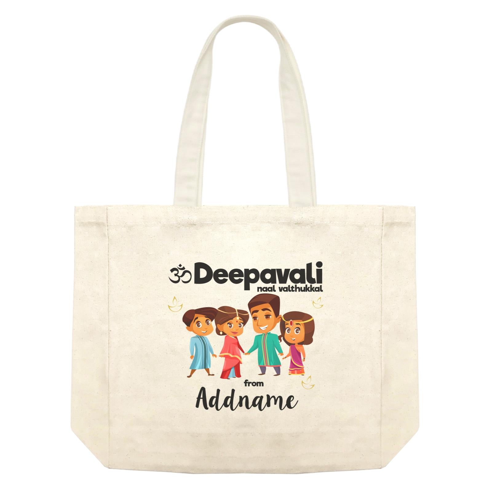 Cute Family Of Four OM Deepavali From Addname Shopping Bag