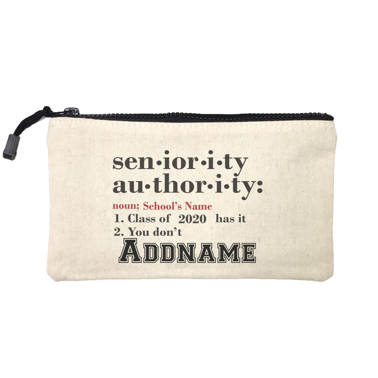 Graduation Series Seniority, Authority Mini Accessories Stationery Pouch
