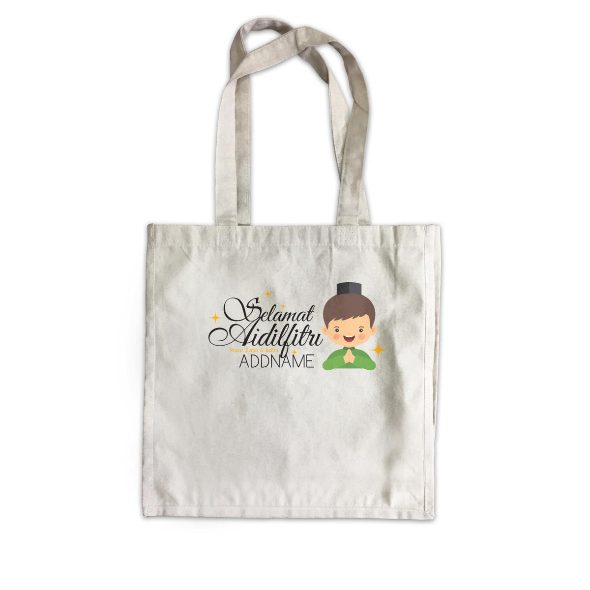 Selamat Aidilfitri Man Canvas Bag Raya Personalizable Designs Sweet Character