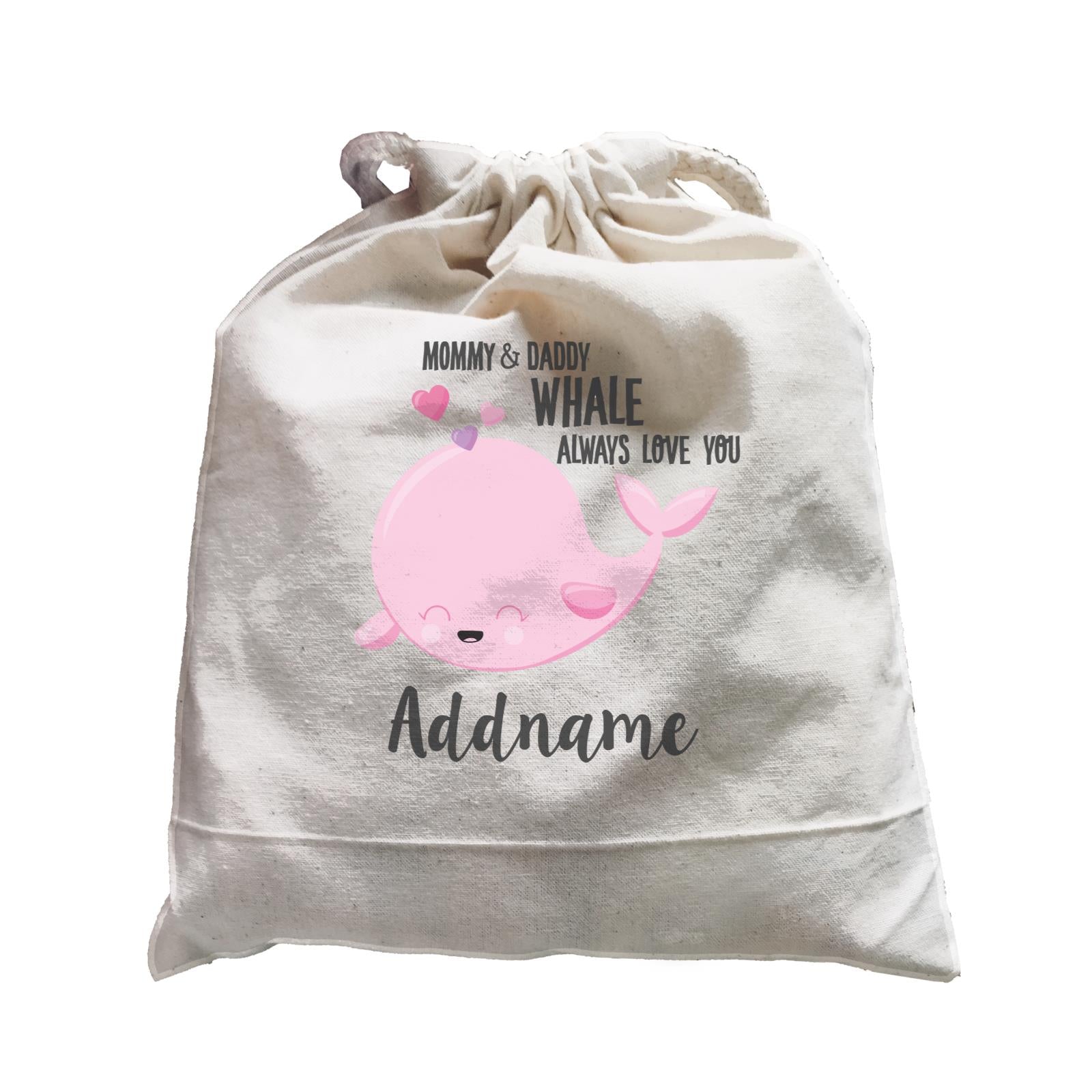 Cute Sea Animals Mommy & Daddy Whale Always Love You Addname Satchel