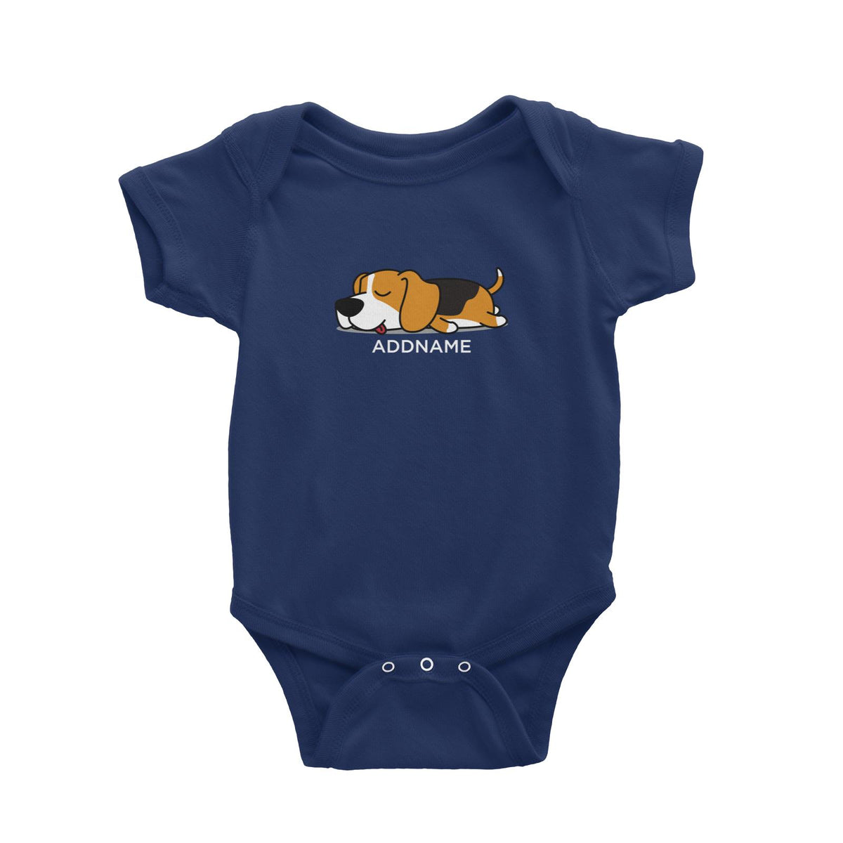 Lazy Beagle Dog Addname Baby Romper
