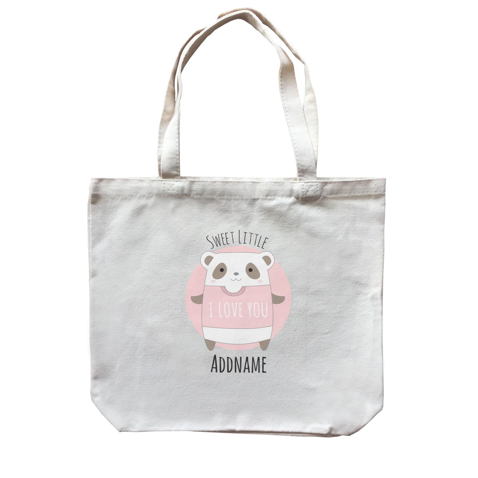 Sweet Animals Sketches Panda Sweet Little Addname Canvas Bag