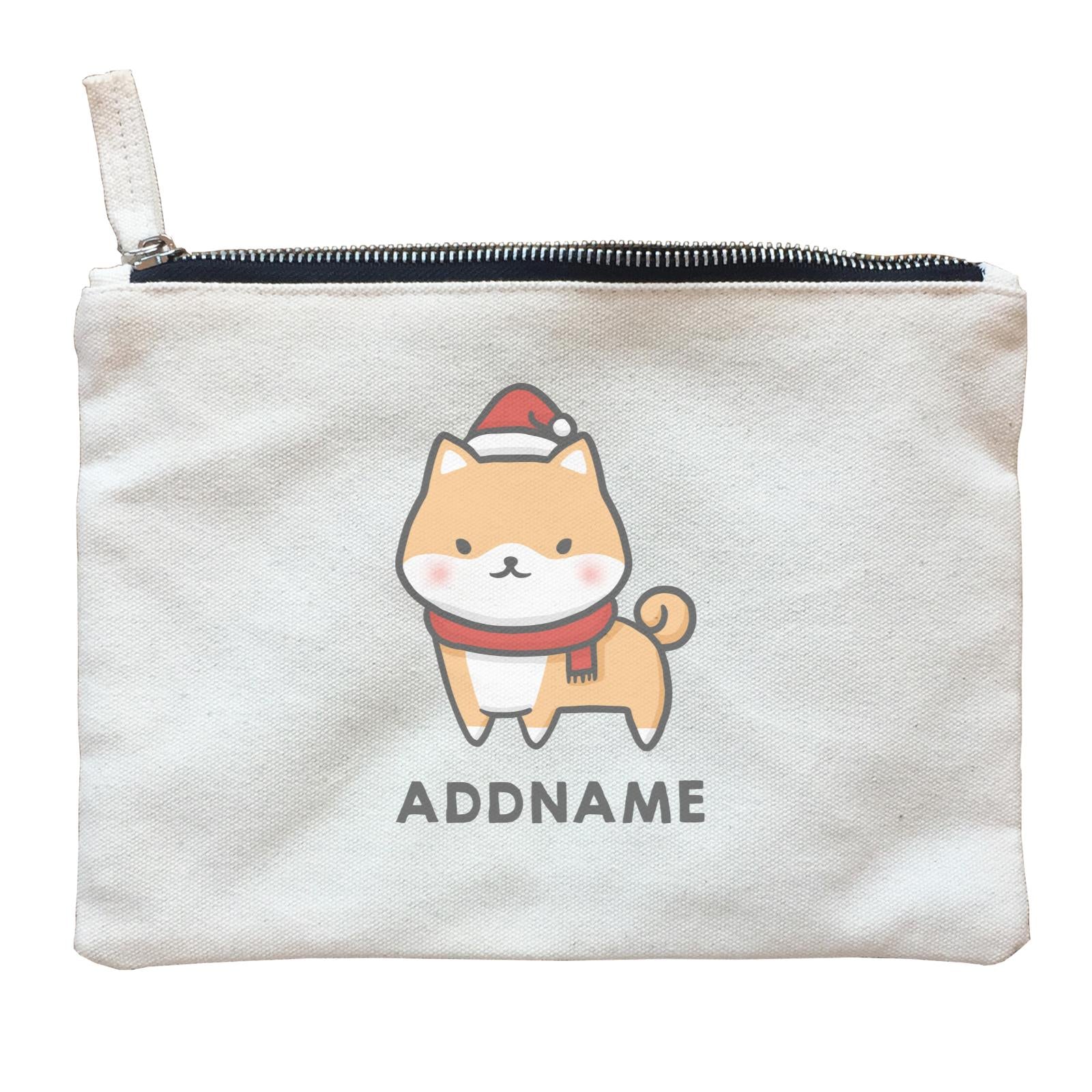 Xmas Cute Shiba Inu Addname Zipper Pouch