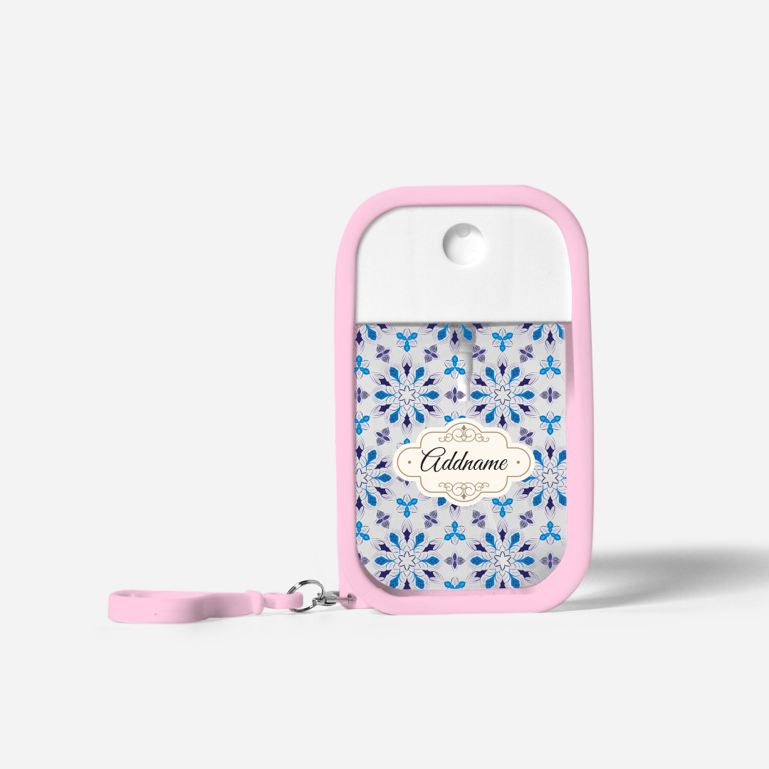 Moroccan Series Refillable Hand Sanitizer with Personalisation - Arabesque Frost Light Pink