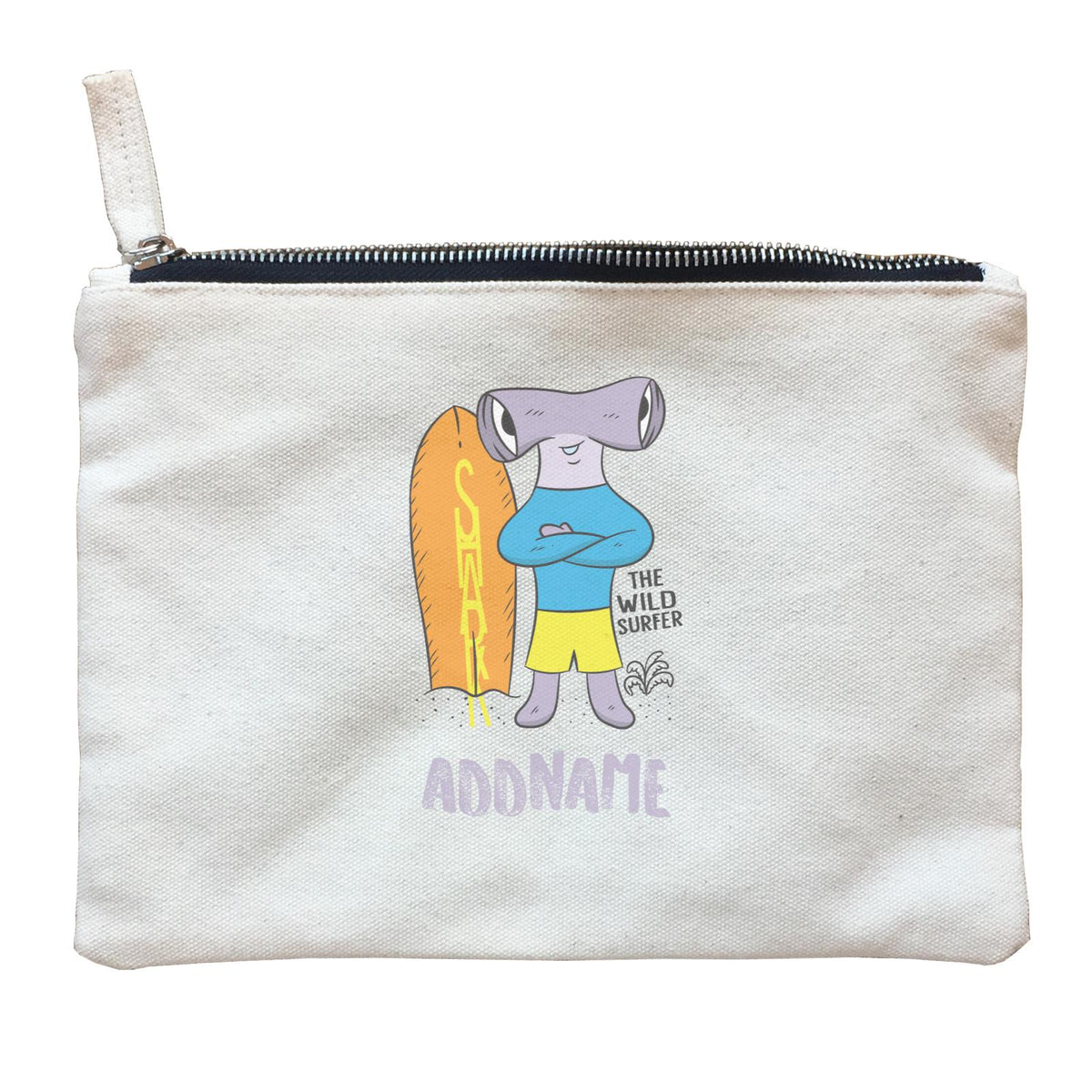 Cool Cute Sea Animals The Wild Surfer Addname Zipper Pouch