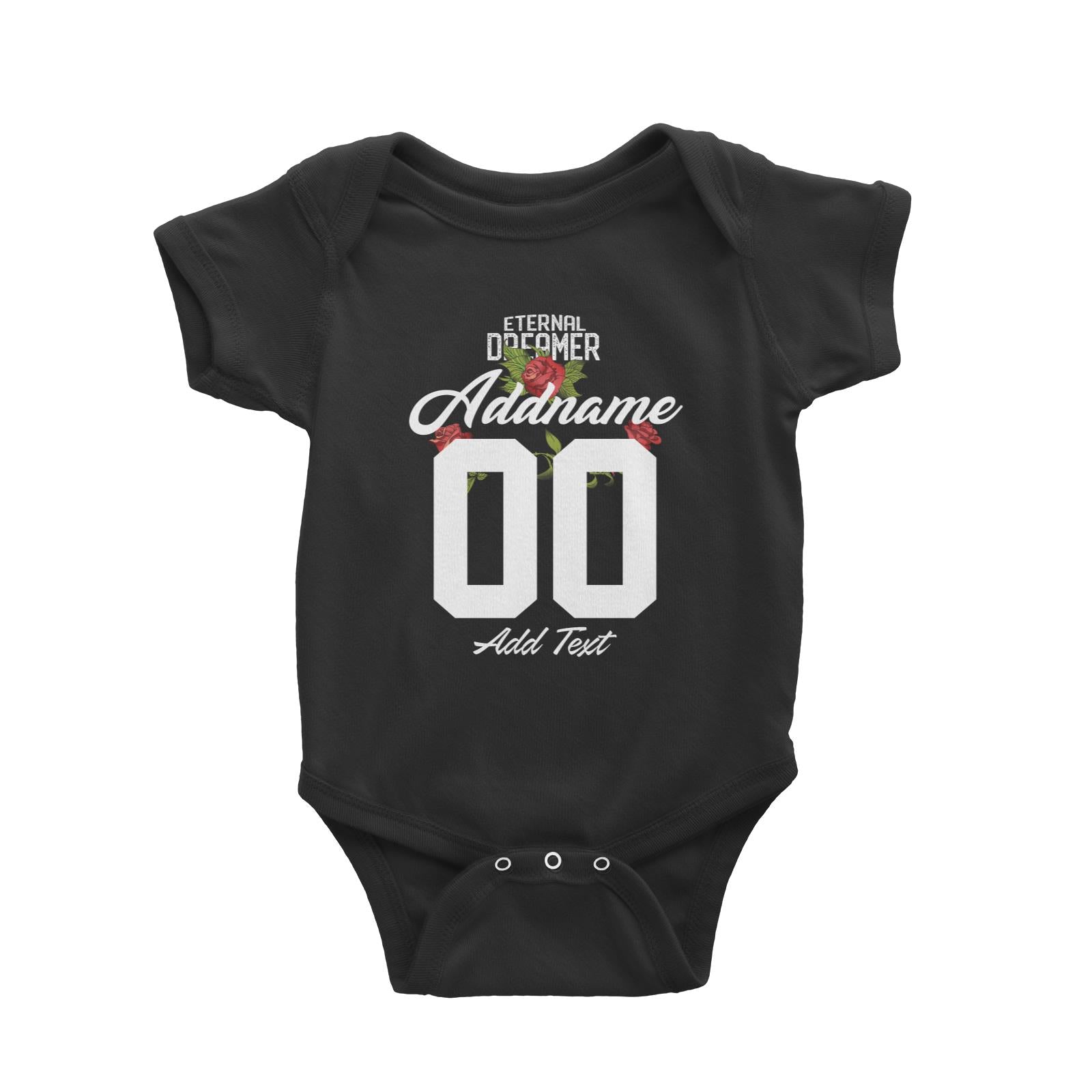 Eternal Dreamer with Roses Personalizable with Name Number and Text Baby Romper