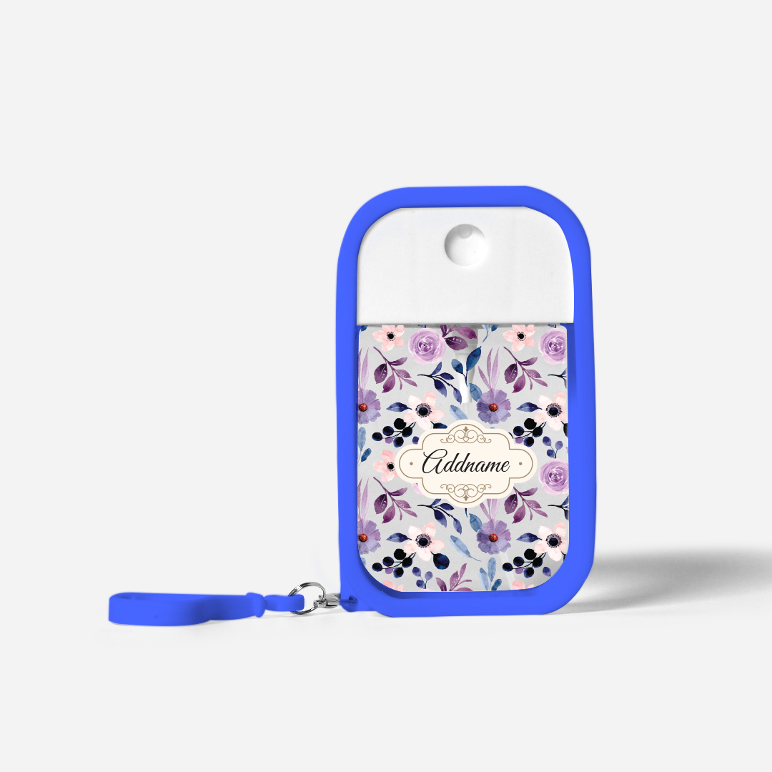 Laura Series Refillable Hand Sanitizer with Personalisation - Violet Royal Blue