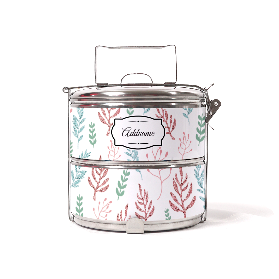Glitter Flowers Two Tier Tiffin Carrier