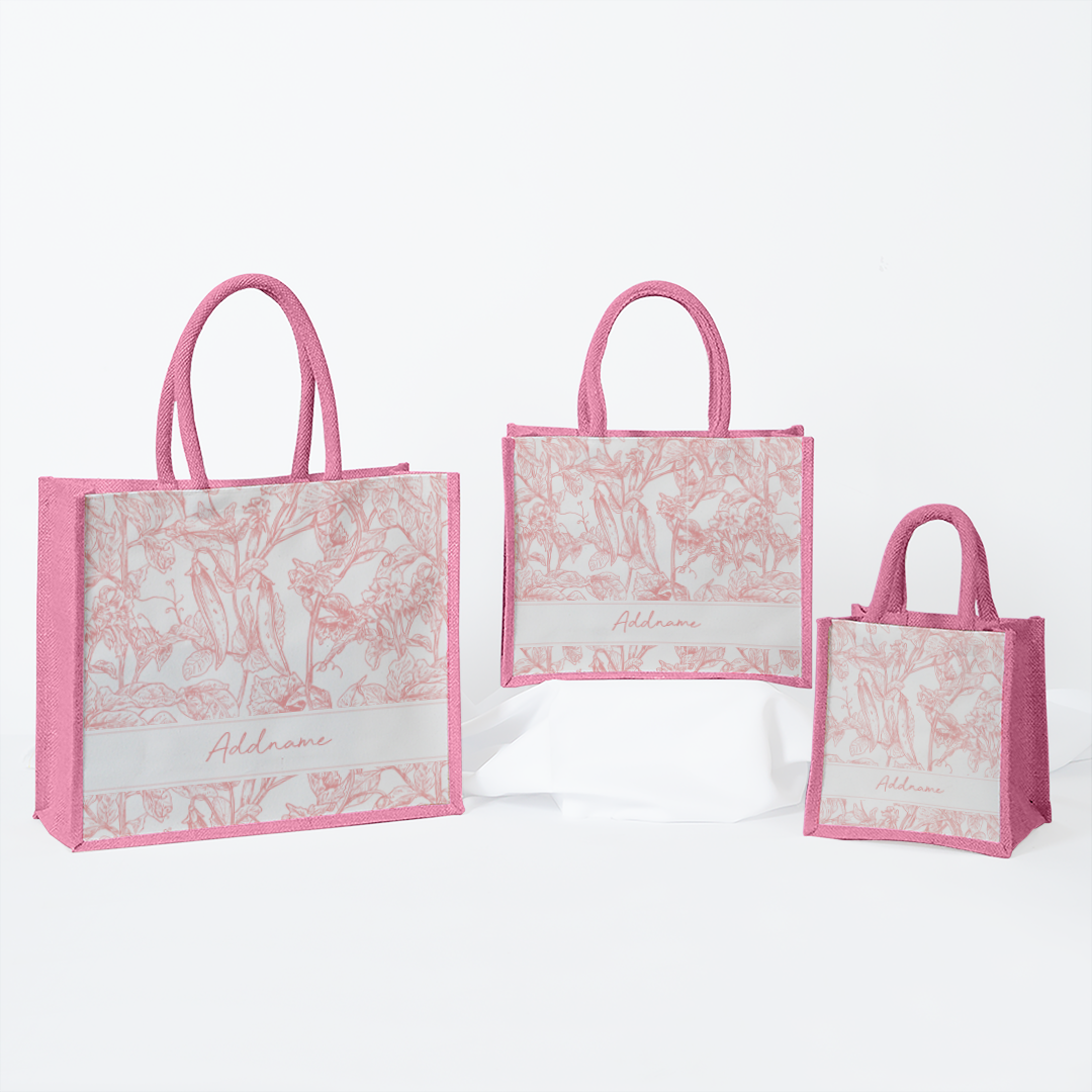 RINDU Series - Pastel Peach Jute Bags