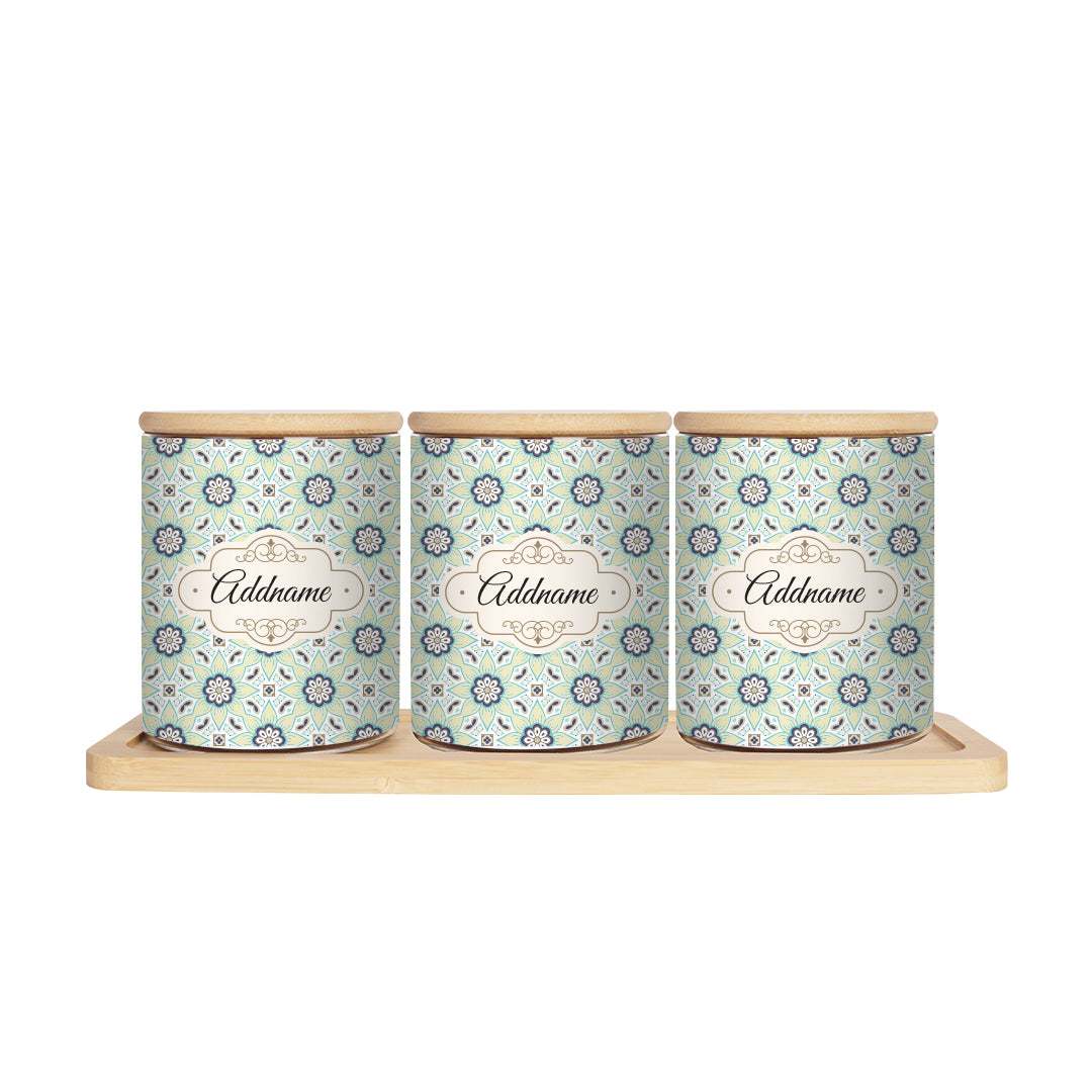 Chromatic Floral Teal Canister