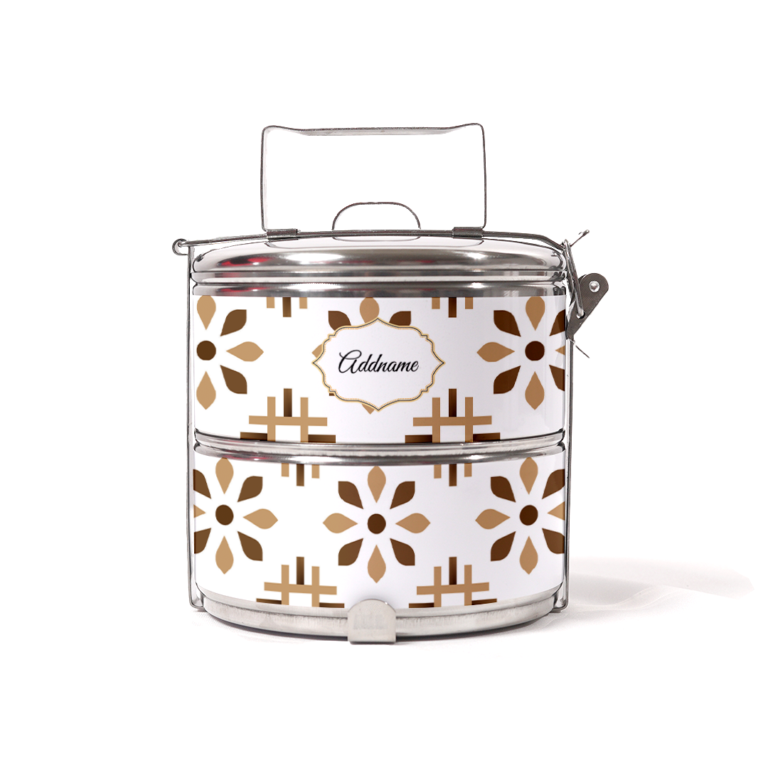 Moroccan Series - Arabesque Tawny Brown Two-Tier Tiffin Carrier