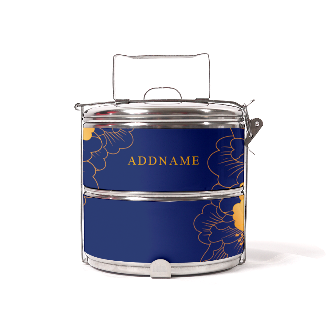 Unbounded Happiness Series - Blue Half Lining Lunch Bag and Two Tier Tiffin Carrier