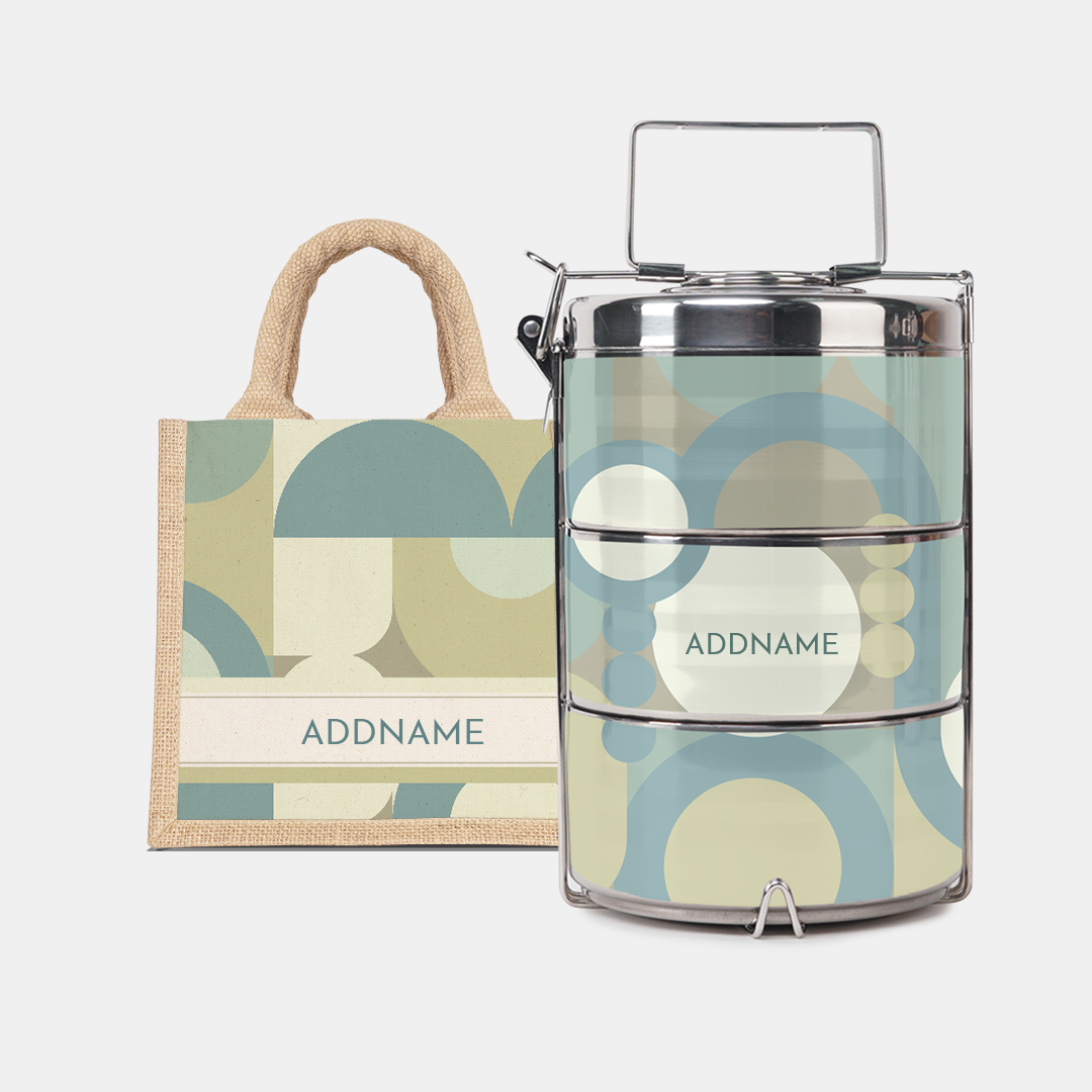 Ryn Series - Pandan - Lunch Tote Bag with Three-Tier Tiffin Carrier