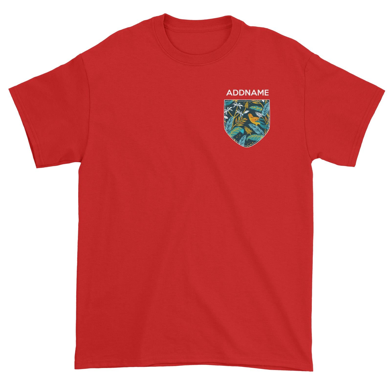 Raya Pocket Batik Tropical Bird Batik Pattern Addname Unisex T-Shirt