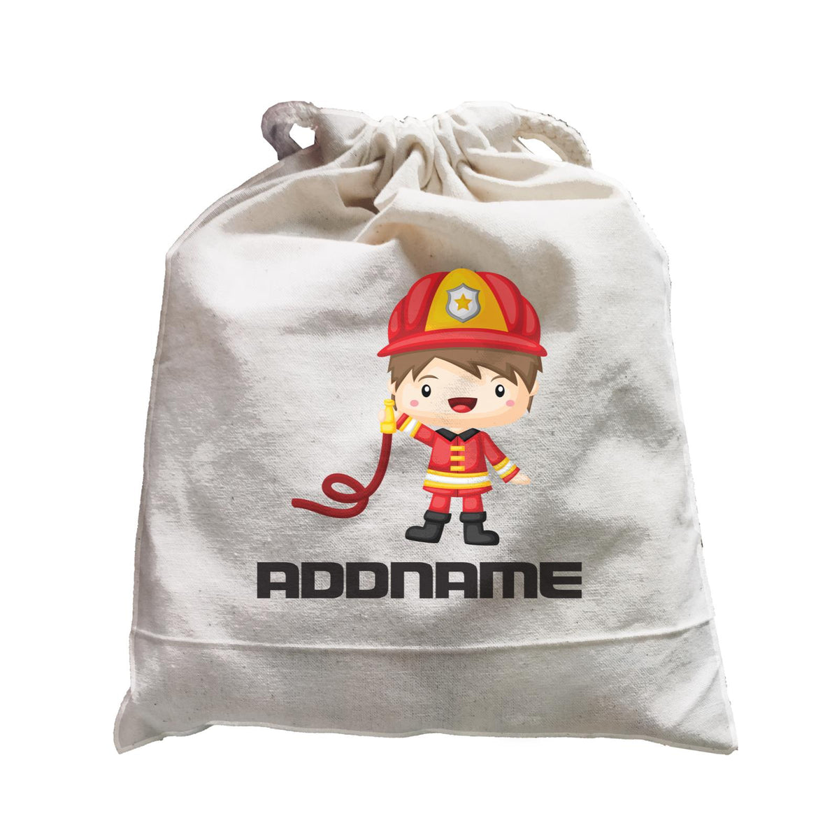 Birthday Firefighter Boy Holding Water Hose Addname Satchel