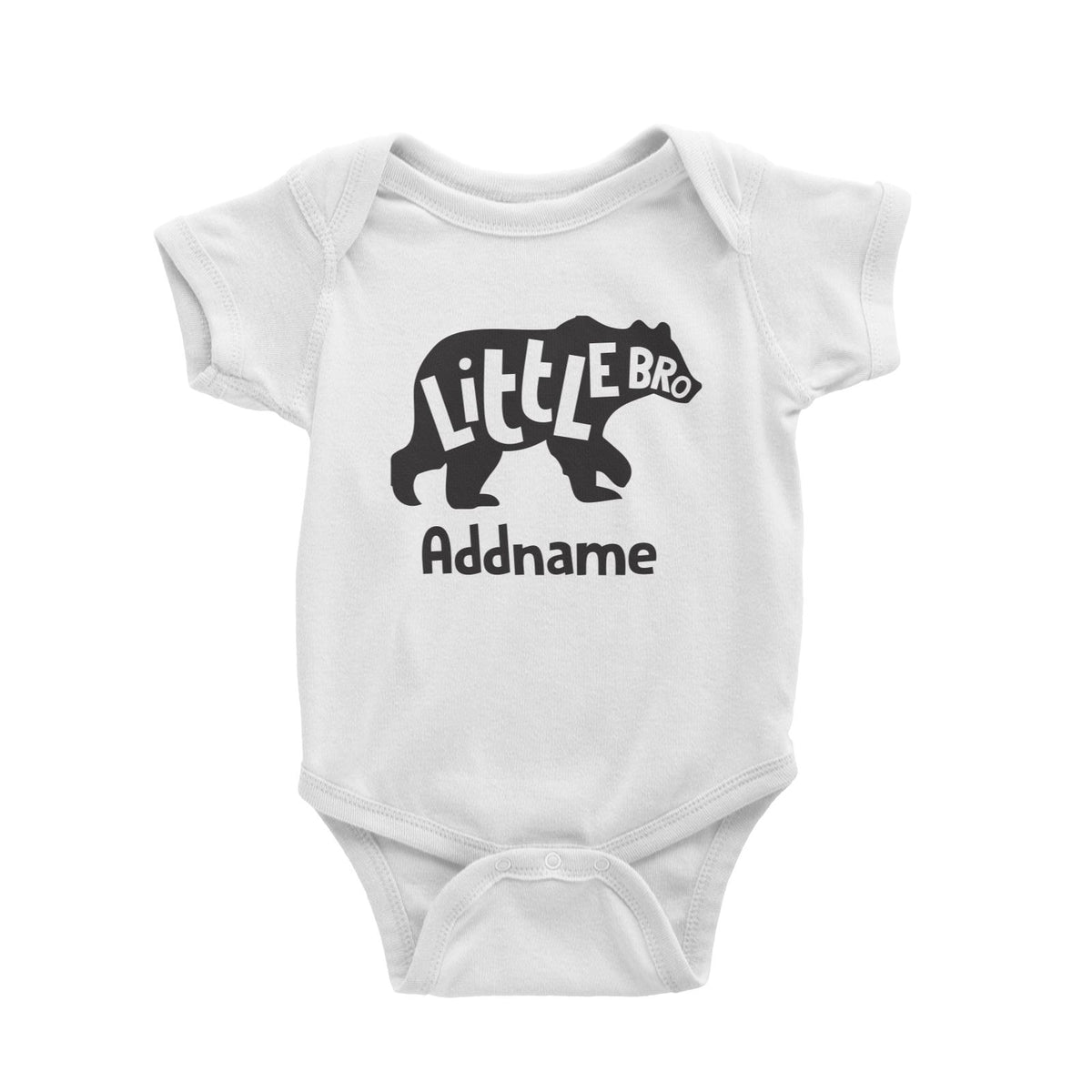 Little Bro Bear Silhouette Baby Romper