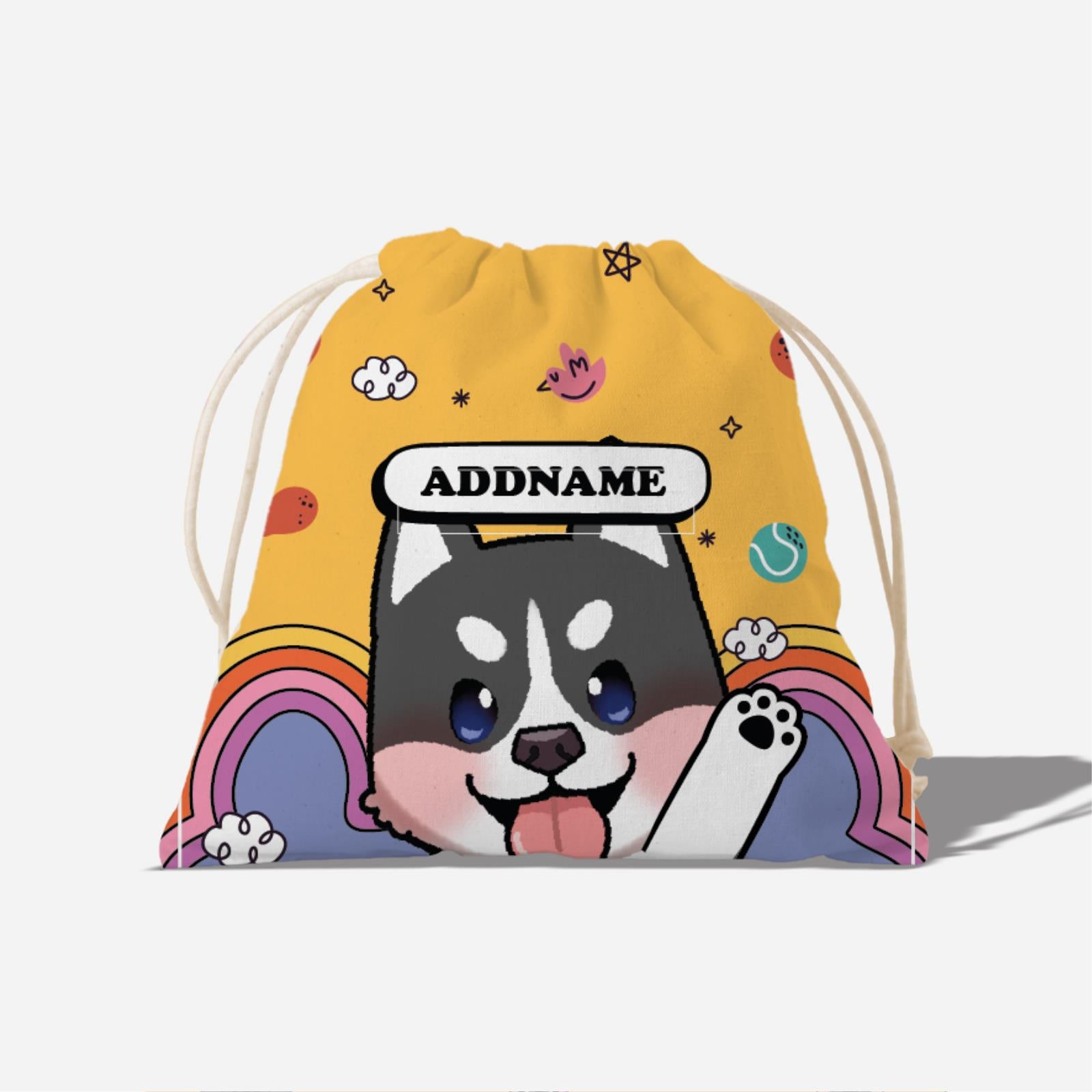 Paw Print Series Full Print Satchel - Husky