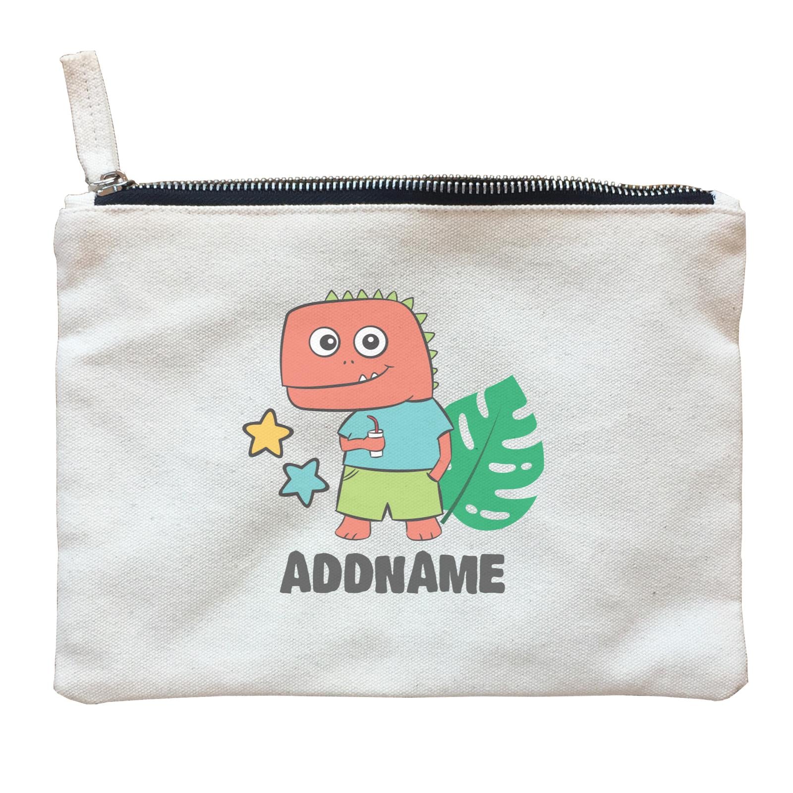 Super Cute Dinosaur Holding Drink Zipper Pouch