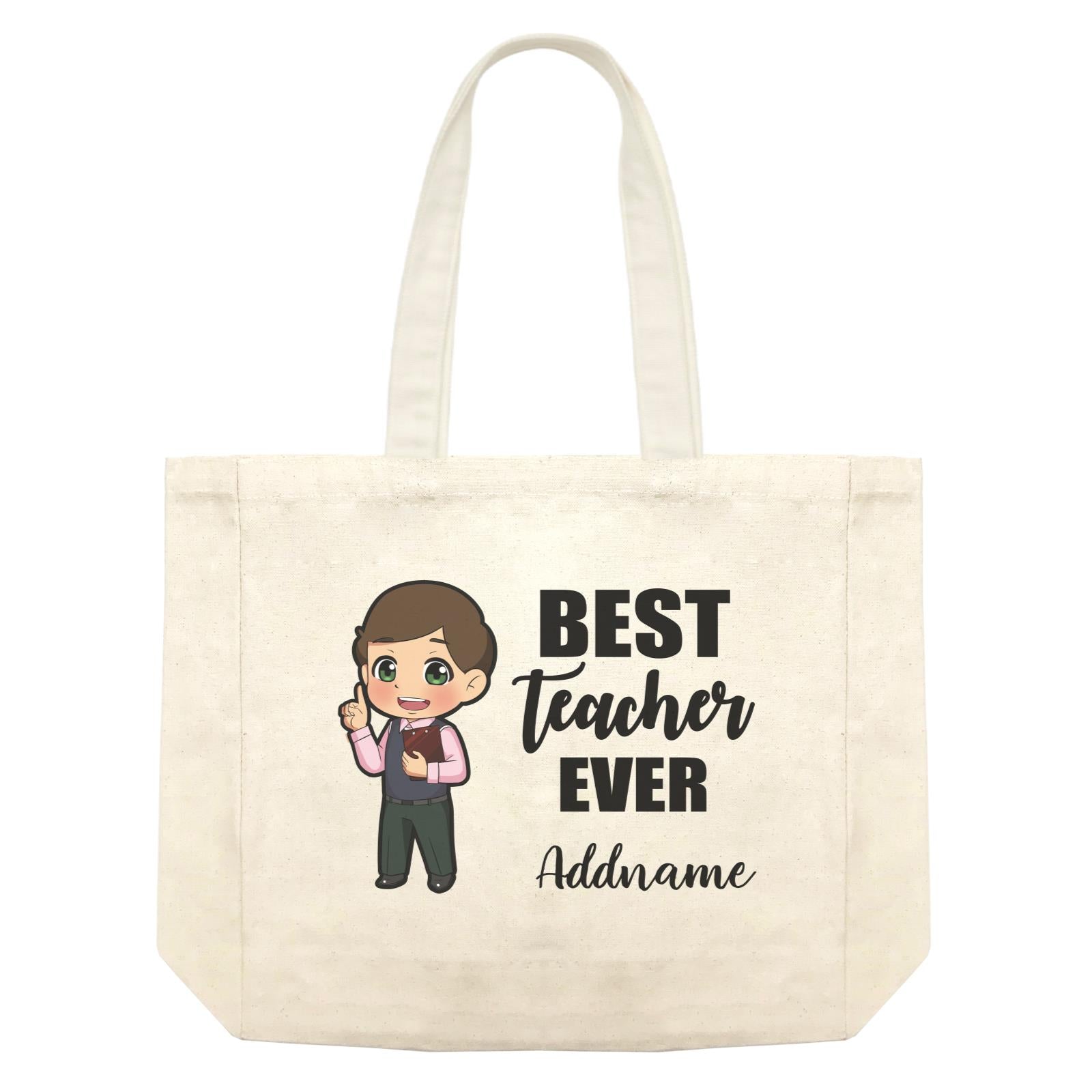 Chibi Teachers Chinese Man Best Teacher Ever Addname Shopping Bag