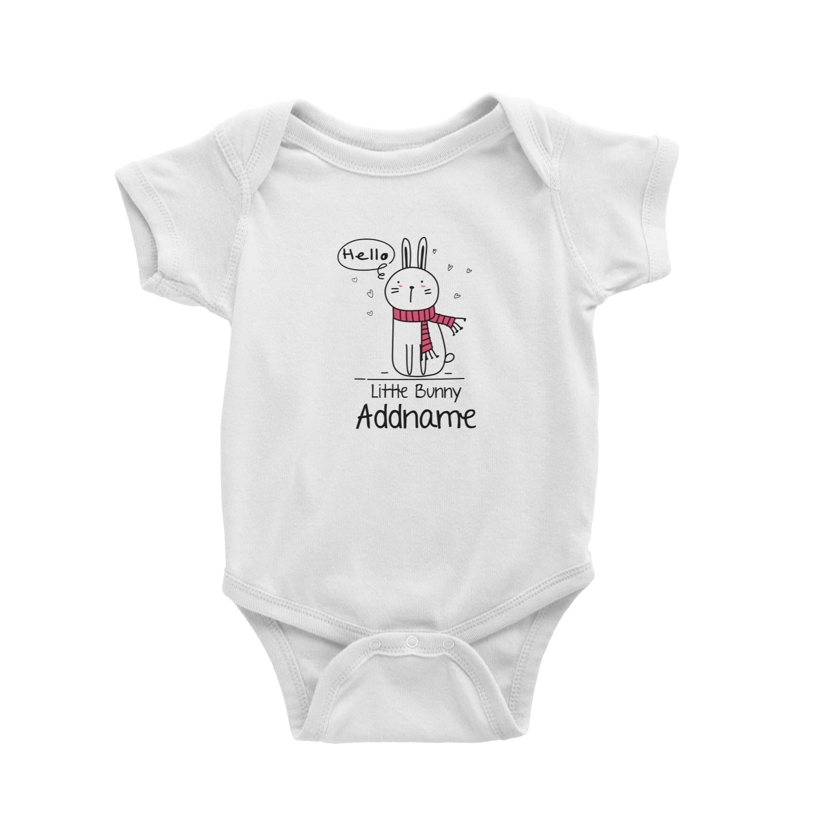 Cute Animals And Friends Series Hello Little Bunny Addname Baby Romper