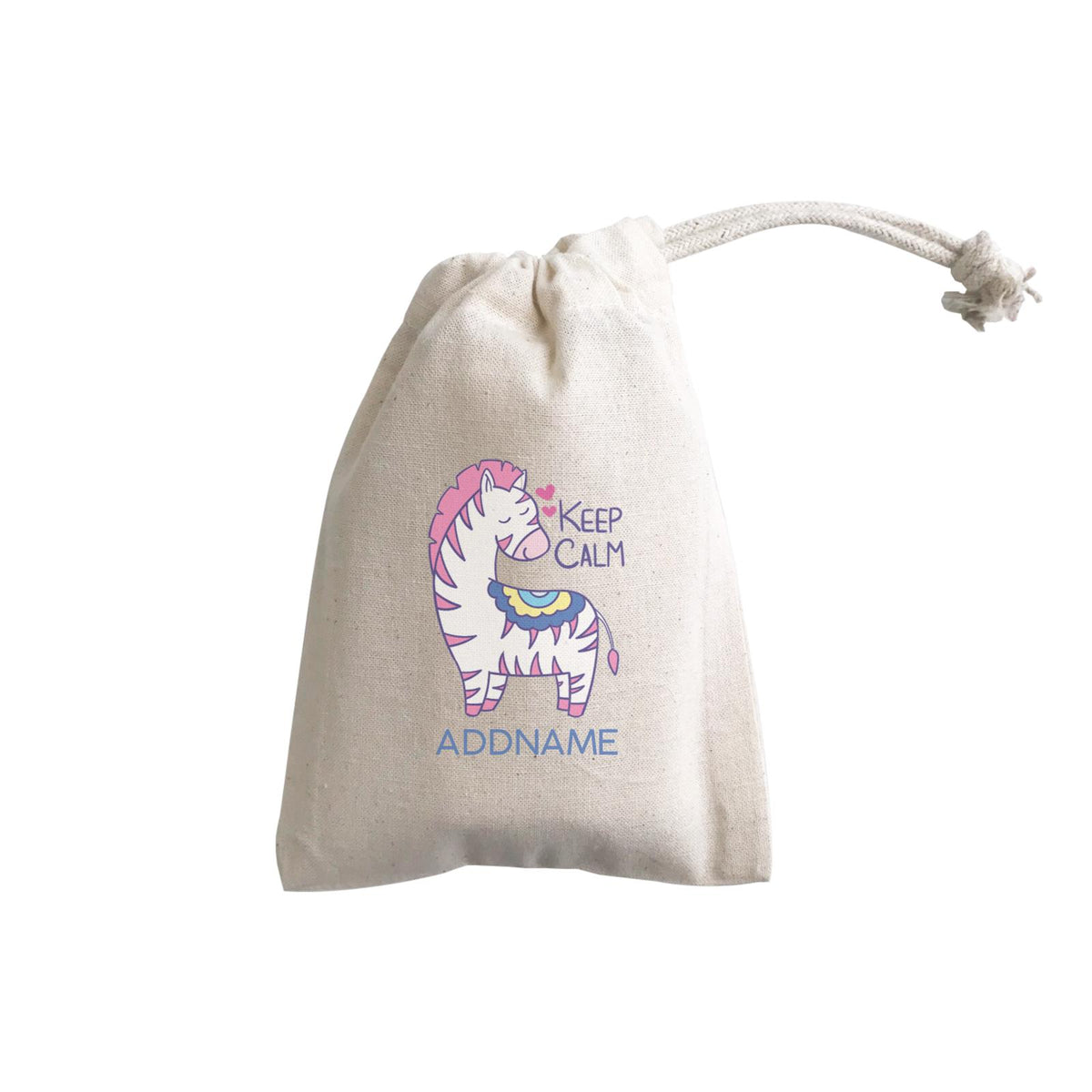 Cool Cute Animals Zebra Keep Calm Addname GP Gift Pouch