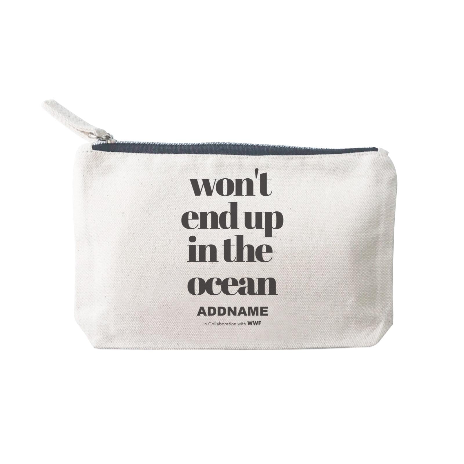 Won't End Up In The Ocean Typography Addname Mini Accessories Stationery Pouch 2