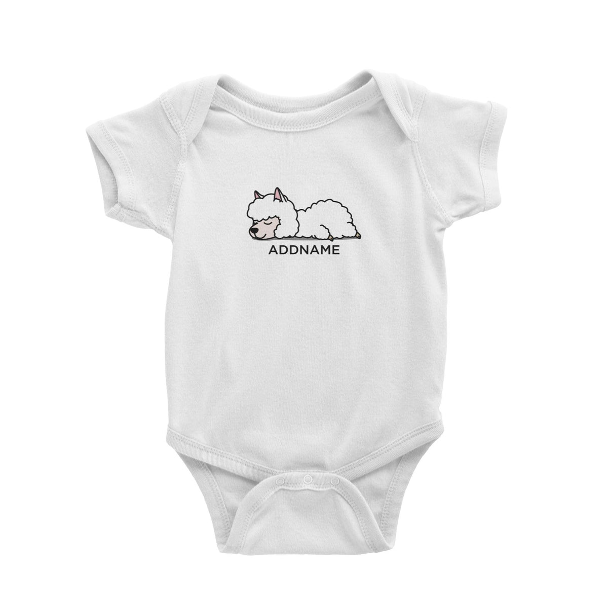Lazy Alpaca Addname Baby Romper