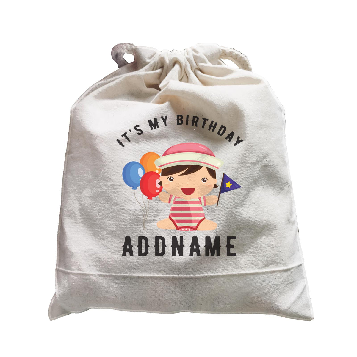 Birthday Sailor Baby Girl With Balloon It's My Birthday Addname Satchel