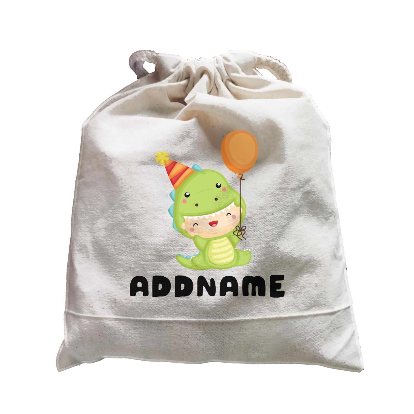 Birthday Dinosaur Happy Baby Wearing Dinosaur Suit And Party Hat Addname Satchel