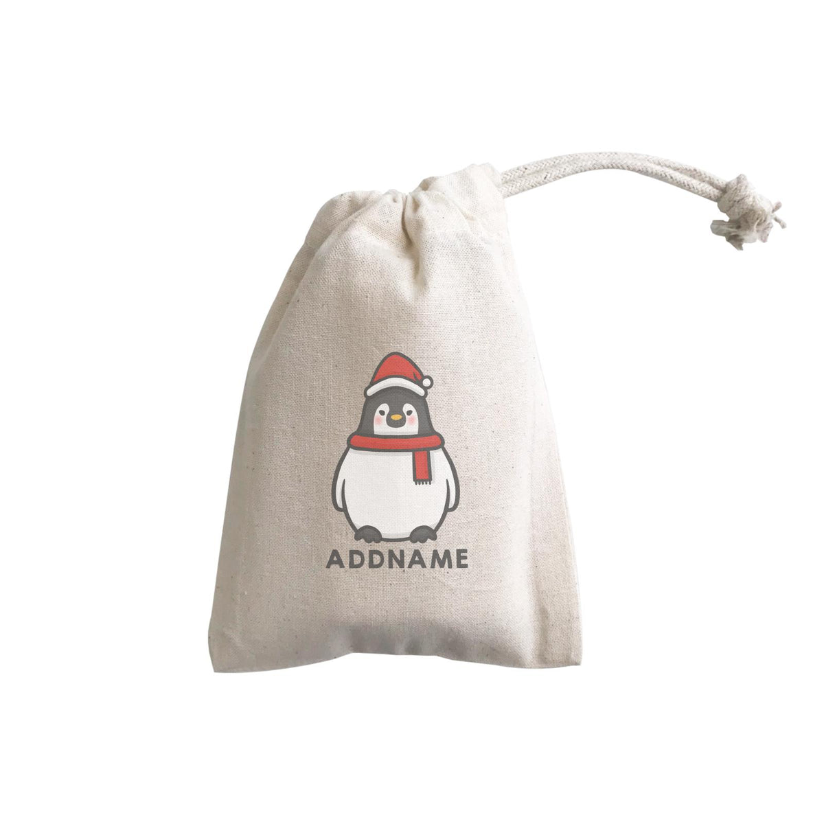 Xmas Cute Pengiun Christmas Hat Addname GP Gift Pouch