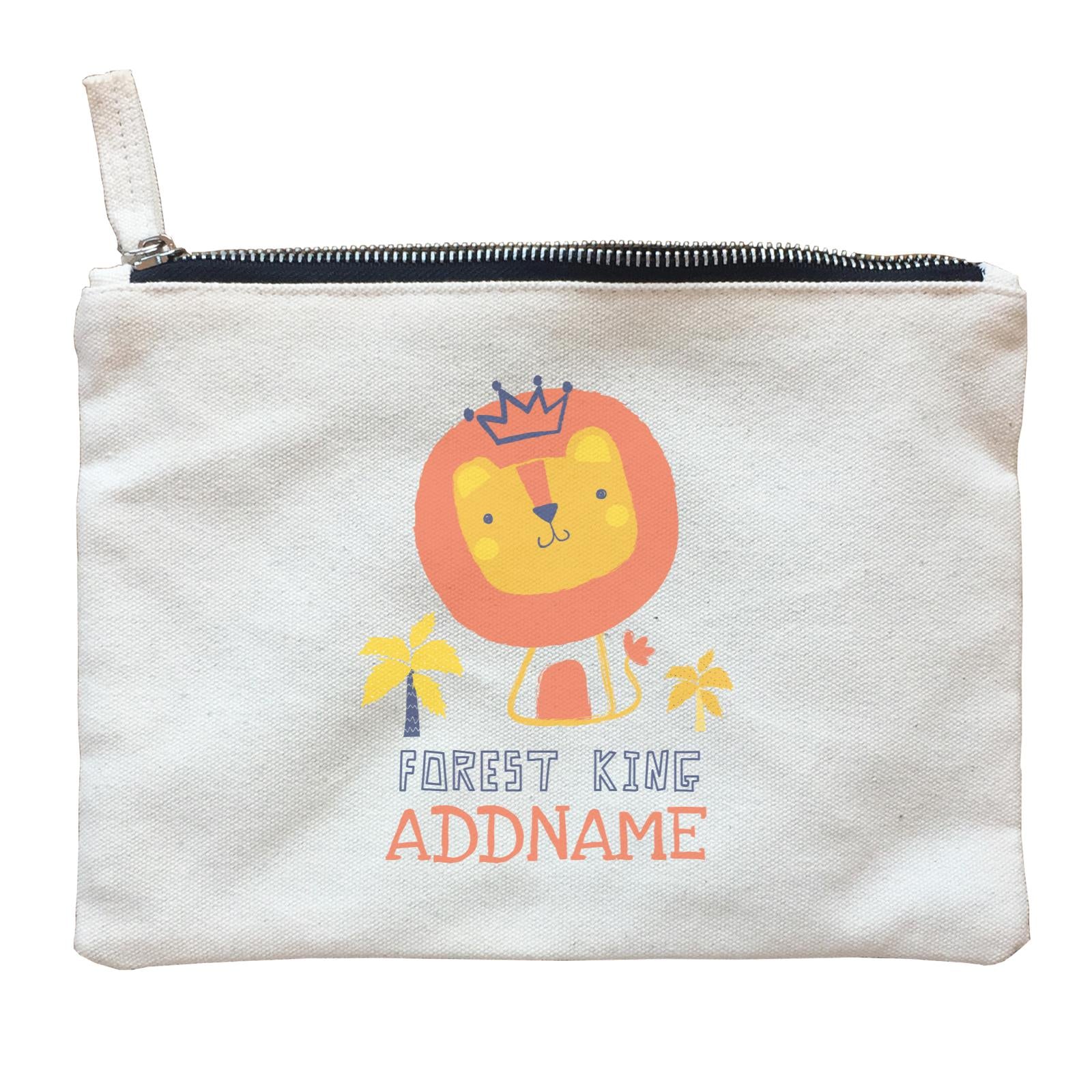 Forest King Lion Addname Zipper Pouch