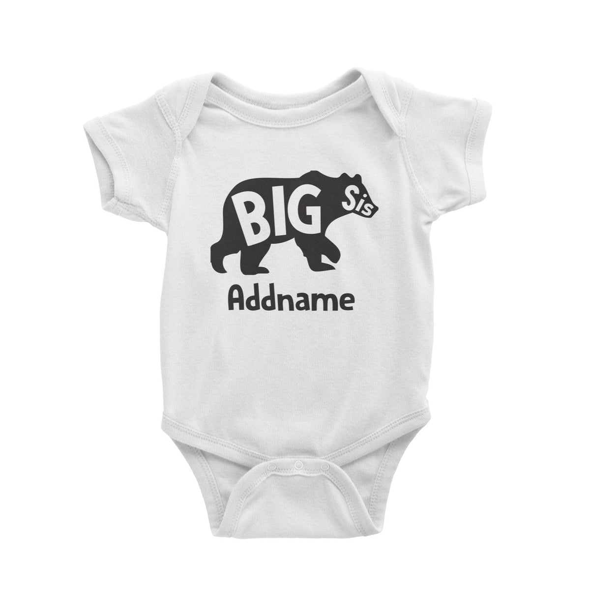 Big Sis Bear Silhouette Baby Romper