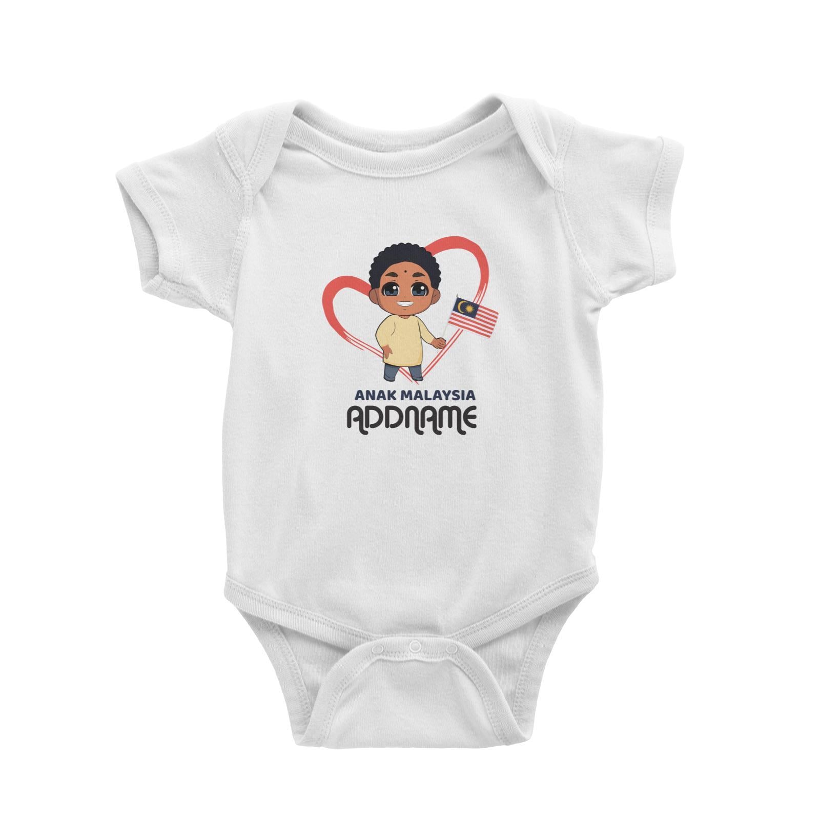 Merdeka Series Anak Malaysia Love Indian Boy Addname Baby Romper