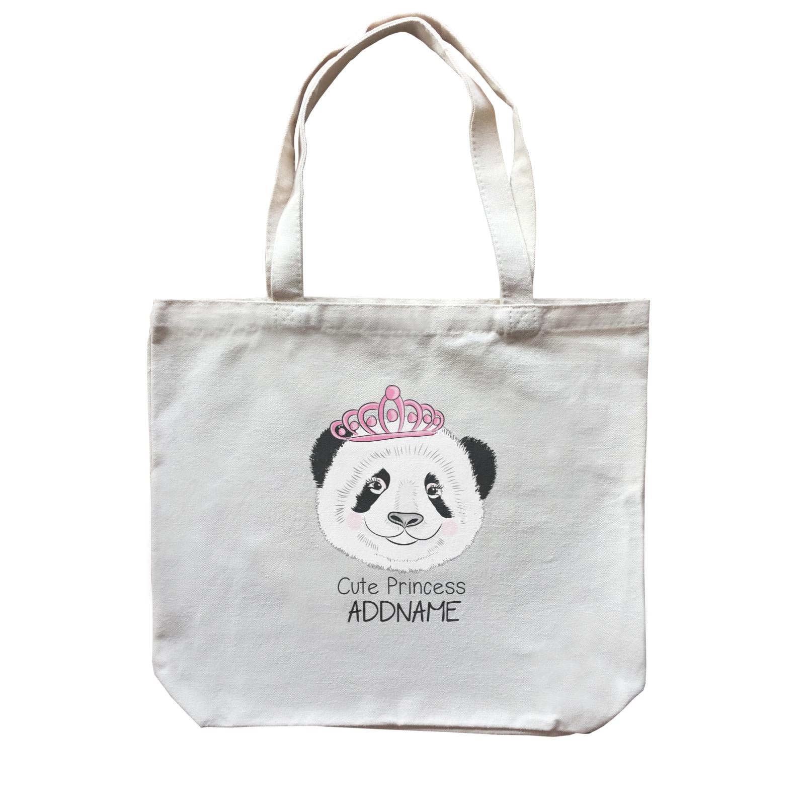 Cool Vibrant Series Cute Princess Panda Addname Canvas Bag