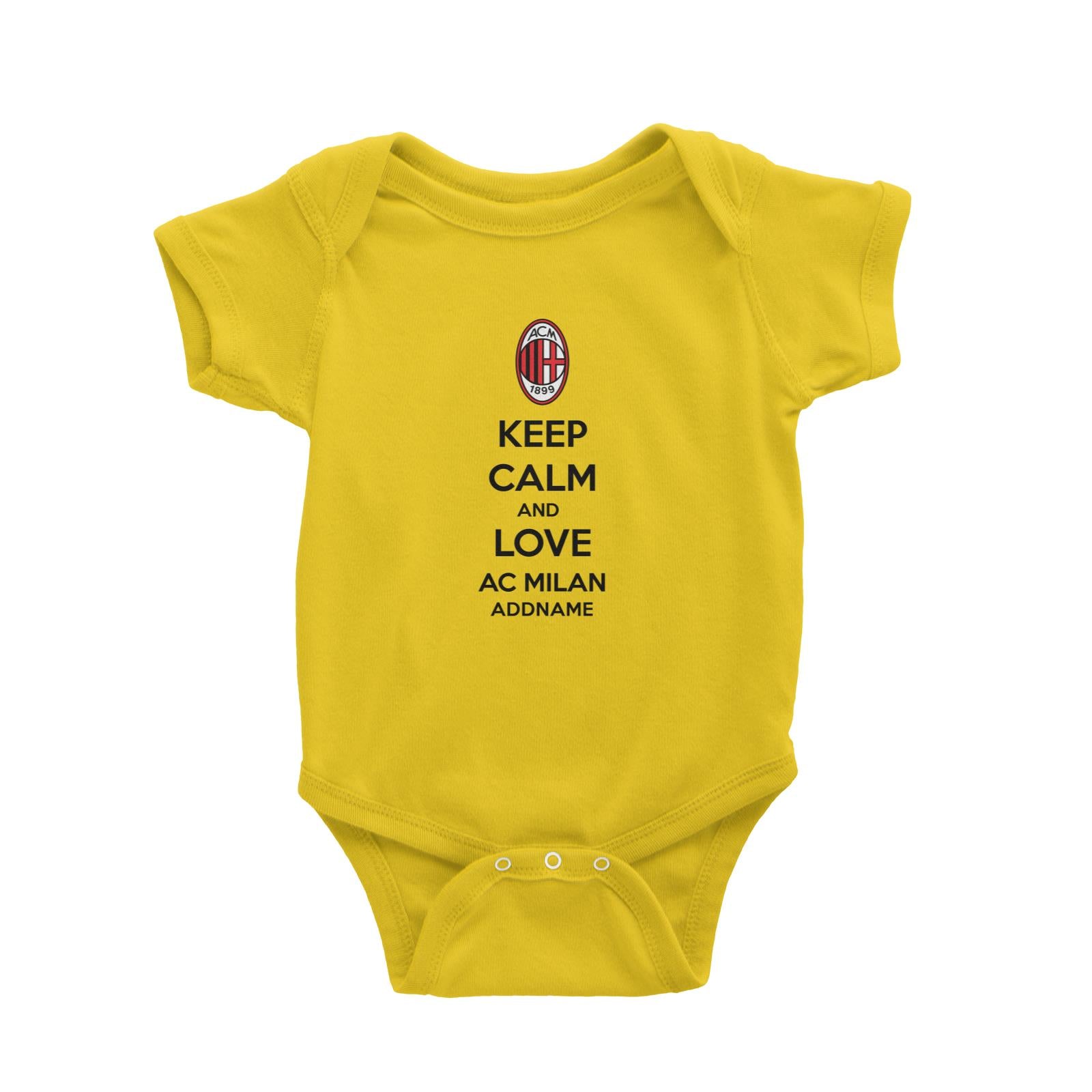 AC Milan Football Keep Calm And Love Serires Addname Baby Romper