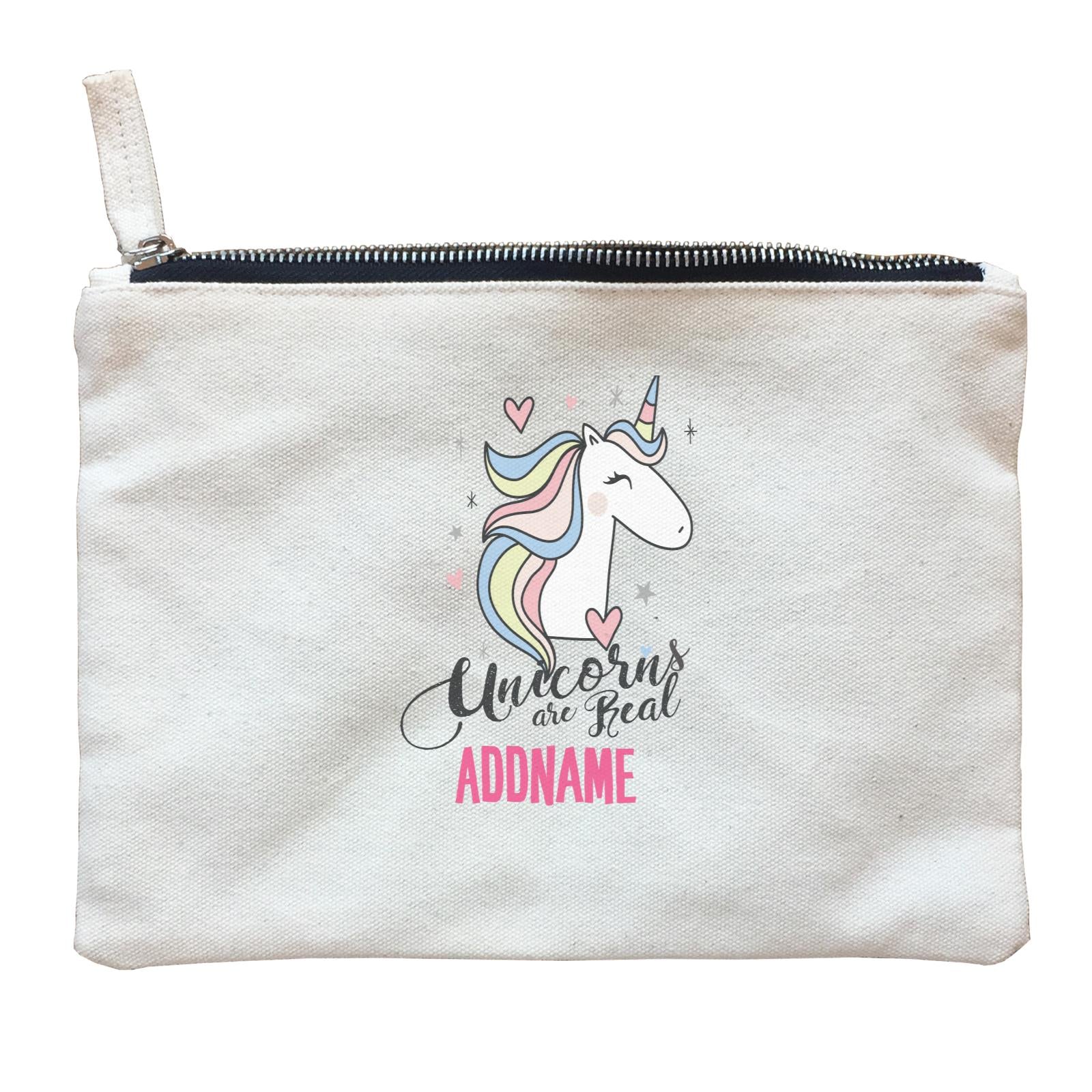 Cool Vibrant Series Unicorns Are Real Addname Zipper Pouch
