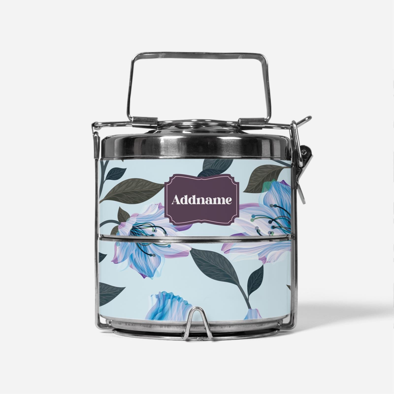 Classic Kesuma - Icy Blue - Two-Tier Tiffin Carrier